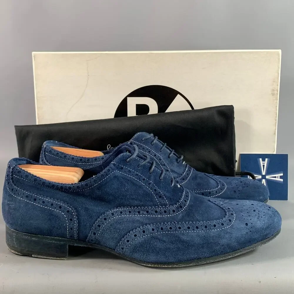 PAUL SMITH Size 6 Blue 568507 Suede Wingtip Lace Up Shoes